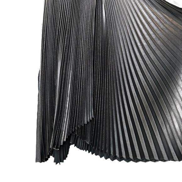 A.L.C. Metallic Silver Kristo Pleated Wrap Midi Dress 0 - Picture 7 of 11